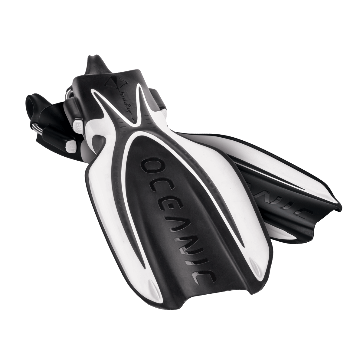 Oceanic Manta Open Heel Fins White/Black