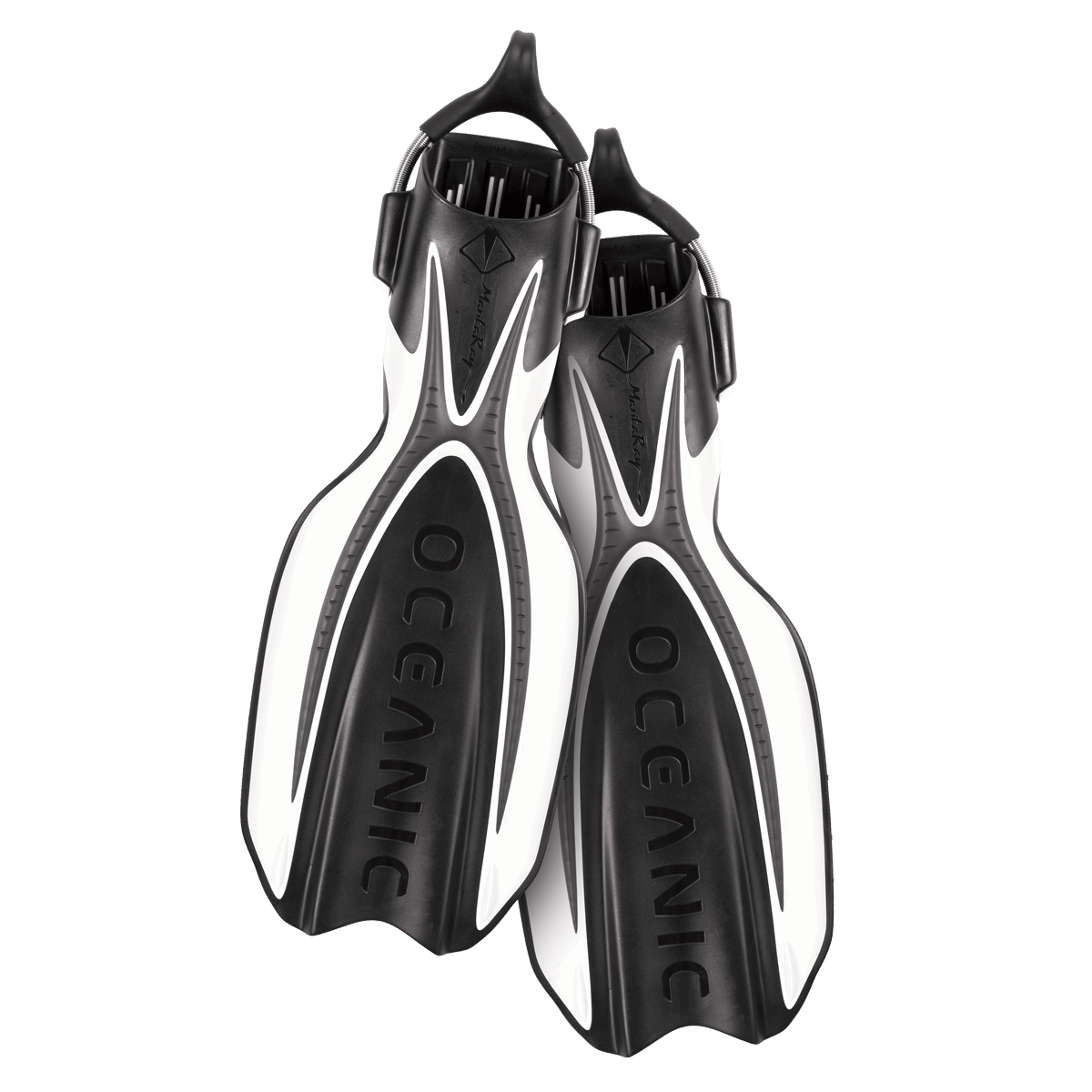 Oceanic Manta Open Heel Fins White/Black