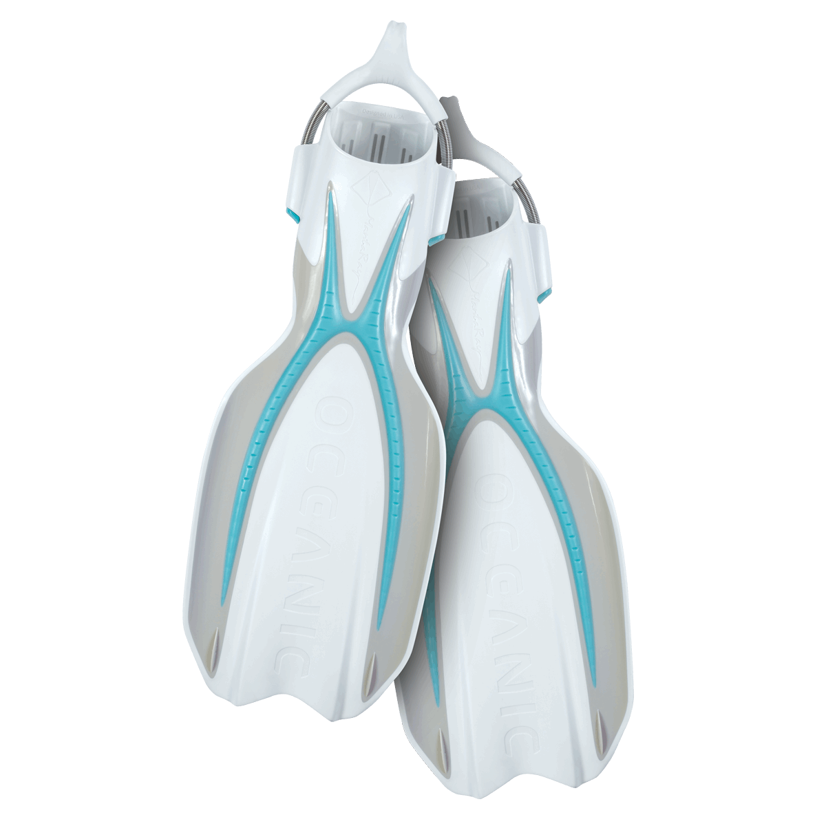 Oceanic Manta Open Heel Fins Sea Blue/White