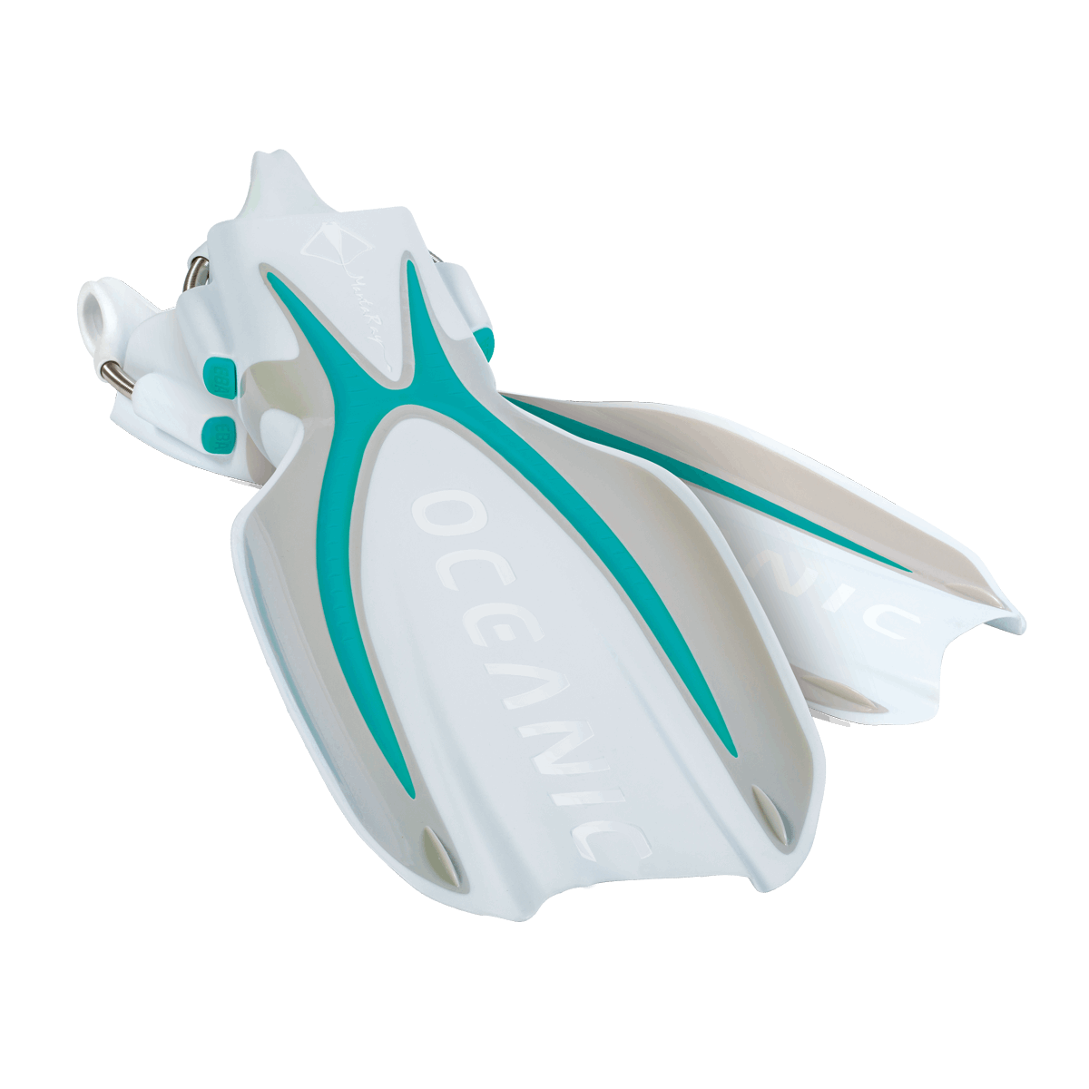 Oceanic Manta Open Heel Fins Sea Blue/White