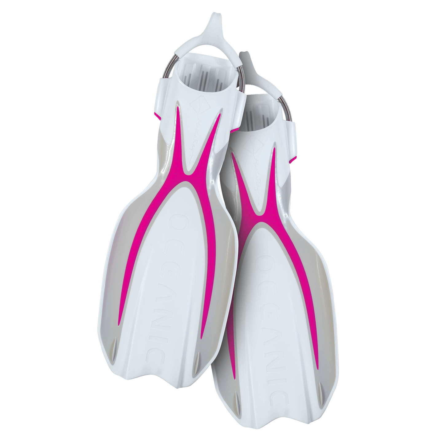 Oceanic Manta Open Heel Fins Pink/White